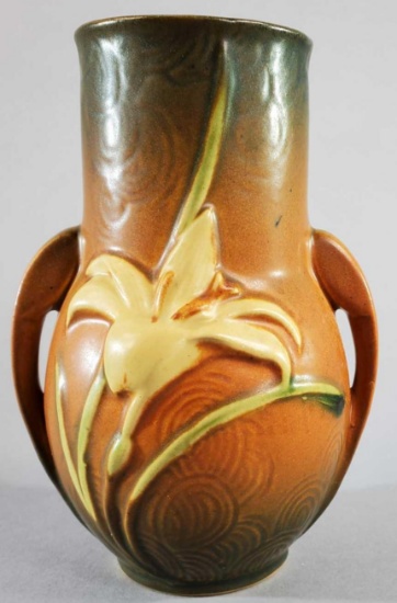 Roseville Brown Zephyr Lily Vase 130-6"