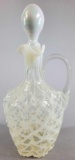 Northwood Glass White Opalescent Paneled Spring Cruet