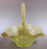 Fenton Twist Handle Iridescent Basket