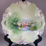 R S Prussia Water Lily Handled Plate