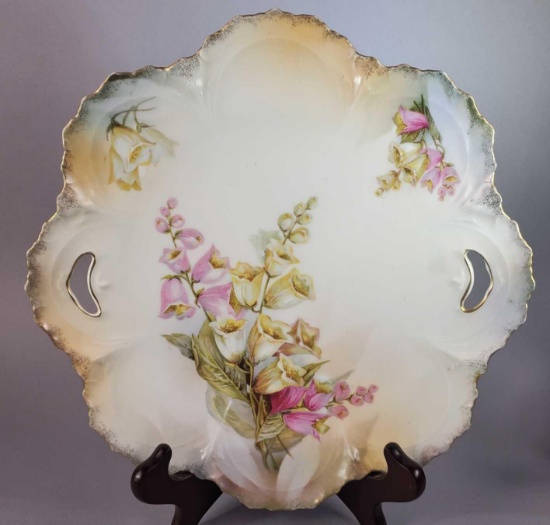 R S Prussia Handled Platter with Lily of the Valley