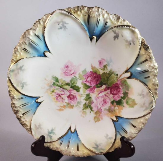 R S Prussia Plate with Roses