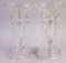 Pair of Clear Glass Lustres with Plastic Prisms