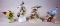(4) Bird Figurines with Ruby Thoated Hummingbird