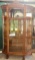 Vintage China Cabinet with Beveled Mirrors and Rounded Side Glass (LPO)