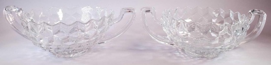 (2) Fostoria American Glass Trophy Bowls
