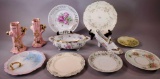 (11) Porcelain Plates, Saucers, and Shoe