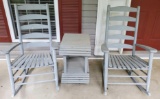 (2) Painted Wood Rockers and Table (LPO)