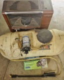 ATV Sprayer, Extra Pump for Sprayer, and Aladdin Kerosene Heater (LPO)