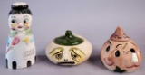 (3) Whimsical Kitchen Ceramic Items: Grated Cheese, Onions, Mr. & Mrs. Garlic