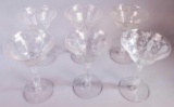 (6) Cambridge Glass Rose Point Stemware - Champagnes  (LPO)