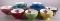Set of (7) Multicolor Demitasse Cups and Saucers