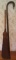 Old Wood Walking Cane and Vintage Straw Broom