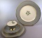 Partial Set China: Flintridge Gray with Gold Trim 
