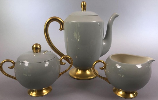 Flintridge Gray and Gold "Sylvan" Coffee Service