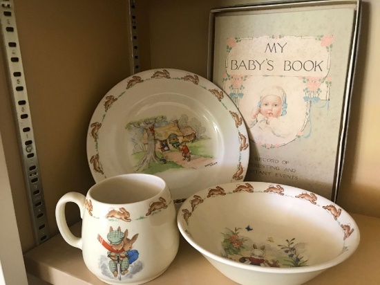 (1) Set of Royal Doulton 'Bunnykins' and Vintage "My Baby Book" (NIB)