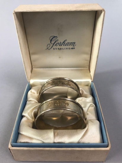 Pair of Gorham Sterling Napkin Rings in the Box