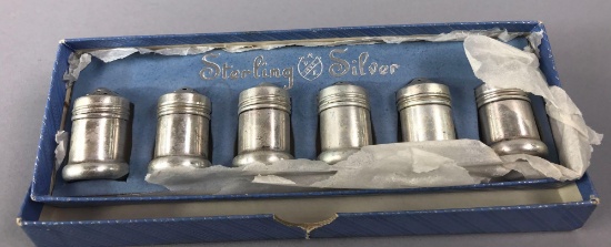Set of (6) Sterling Individual Salts in Original Box