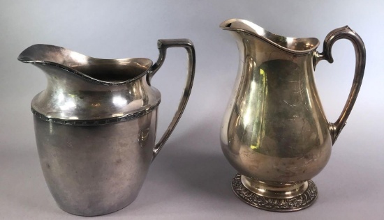 (2) Silver Plate Pitchers