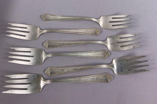 (6) Sterling Silver Salad Forks
