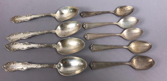 Sterling Silver Spoons - 9 pieces