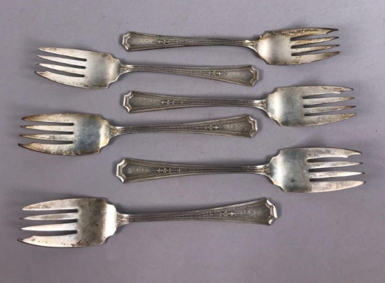 (6) Sterling Silver Salad Forks