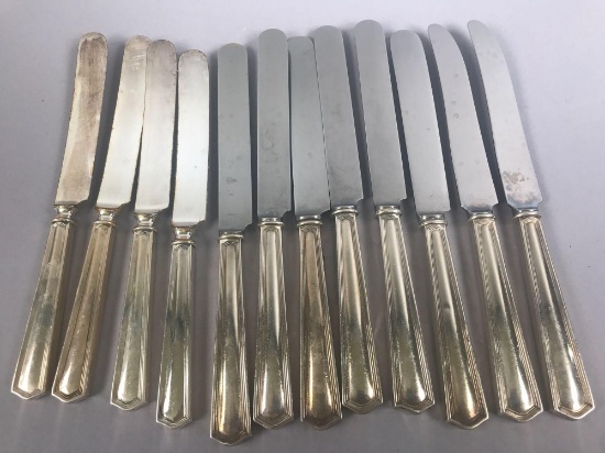 (12) Sterling Silver Handled Blunt Blade Dinner Knives