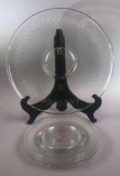Fostoria Large Cake Plate with (4) Dessert Plates (LPO)