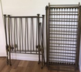 Antique Brasstone Crib with Springs and Side Rails on Casters (LPO)