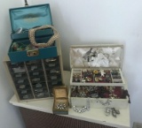 Costume Jewelry with (2) Jewelry Boxes