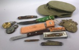'Ridgit' Cap, Vintage Brass Compass, Assorted Knives and more