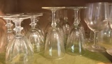 Large Lot of Assorted Clear Glass Goblets and Ice Cream Bowls (LPO)