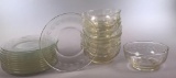 (8) Etched Glass Plates and (7) Matching Etched Glass Bowls (LPO)