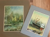 (2) Original Franz Weiss Paintings on Burlap