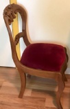Velvet Victorian Side Chair with Carved Roses (LPO)