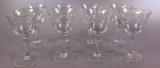 Set of (8) Etched Crystal Cordials