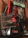 Tool Lot: Drill Motor, Socket Set, Drill Bits and Holders (LPO)