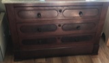 Marble-top 3-Drawer Chest with Burled Wood Detailing and Original Pulls (LPO)