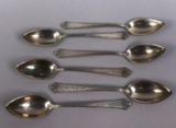 (6) Sterling Silver Pointed Bowl Spoons