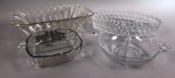 (3) Divided Relish Bowls and (1) Large Console Bowl
