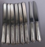 (6) Blunt Blade Sterling Dinner Knives and (2) New French Blade Sterling Dinner Knives