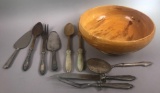 Sterling Silver based Wood Salad Bowl, Servers and more