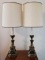 Pair of Metal Lamps with Drum Shades (LPO)