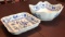 Hutschenreuther Blue Onion Square Salad Bowl and Square Vegetable Server