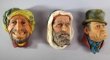 (3) Vintage Bosson's Chalkware Heads