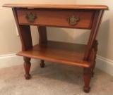 Mid-century Hard Rock Maple Occasional Table with Drawer (LPO)