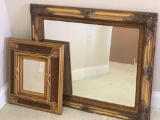 (2) Framed Beveled Mirrors with Gold Tone Frames (LPO)