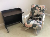 Metal Desk, Mid-Century Swivel Chair & Boom Box (LPO)