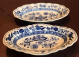 Hutschenreuther Blue Onion 2 Small Oval Serving Platters