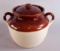 McCoy Brown Drip Bean Pot w/ Lid